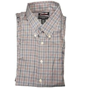 Men's sz. 16.5 Shirt Long Sleeves New w/o Tags Gray Rust No Iron